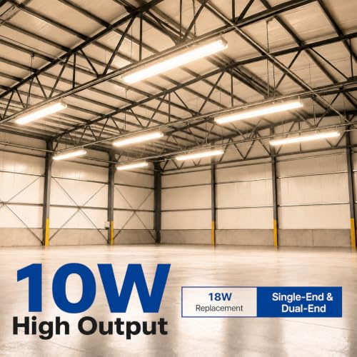 LightingWill 2FT T8 LED Tube Light, Type A+B Hybrid LED Tube, Plug and Play or Ballast Bypass, Single/Dual-End Powered, 10W 1000LM, 3000K Warm White, Fluorescent Replacement, 4 Pack - color: Warm White, size: 2FT-4 Pack