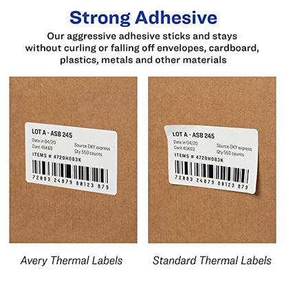 Avery Direct Thermal Shipping Labels, 2-1/8" x 4", White, Comparable to DYMO 30323, 1 Roll of Labels, 140 Total (4153) - size: One Size