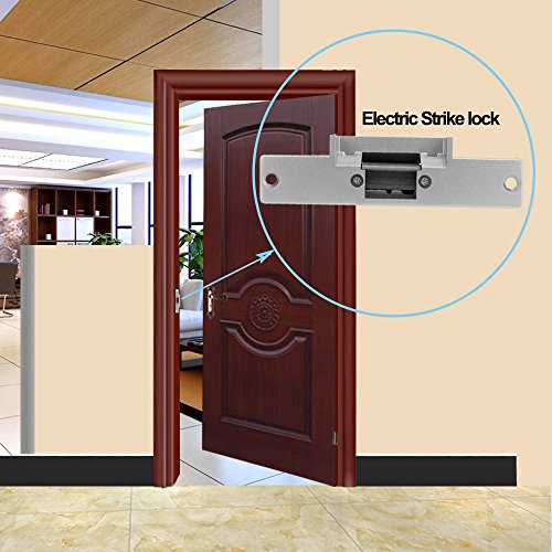 LIBO Electric Strike Lock Electronic Mortise NC Mode Lock a Part Fail Safe for Access Control Wooden Metal Door - style: Indoor, keyless