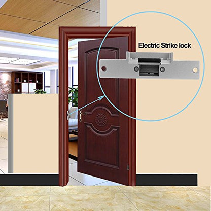 LIBO Electric Strike Lock Electronic Mortise NC Mode Lock a Part Fail Safe for Access Control Wooden Metal Door - style: Indoor, keyless