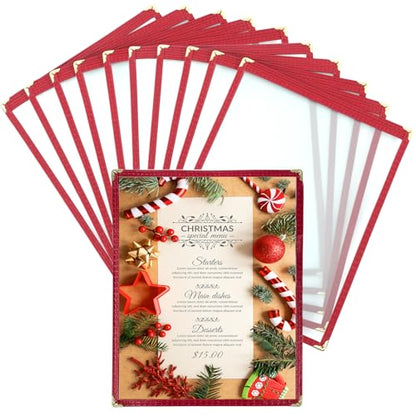 8.5 x 11 Menu Covers, 10 Pack 1 Page 2 View Event Menu - size: 8.5"x 11" (1 Page, 2 View)