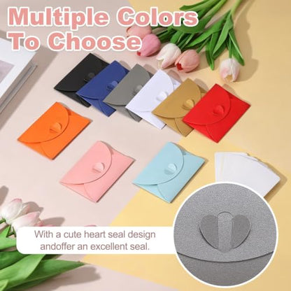 PATIKIL Gift Cards Envelopes (4.1"x 2.8",Silver) Mini Heart Clasp 12PCS - color: Silver