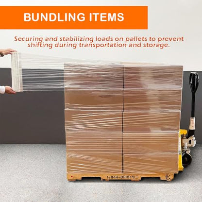 1 Roll 18in Stretch Film Wrap 1500ft 80 Gauge Heavy Duty Clear Plastic Roll Industrial Strength Durable Cling Wrap Moving Packing Pallet Wrap Shrink Wrap Roll (1, 1500ft)