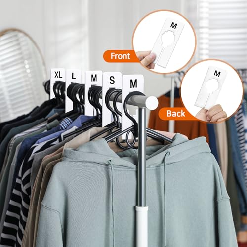 tutata 40 PCS Closet Dividers, Closet Rack Dividers Hangers, 8 Sizes, White