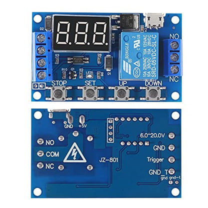 ACEIRMC DC 6-30V Timer Relay Programmable Delay Relay Module Cycle Timer with LCD Display / 5V Micro USB, Smart Home Controller (10pcs) - color: 10pcs