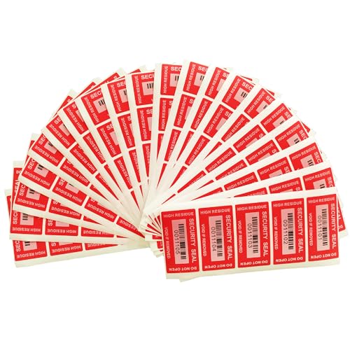 100pcs Tamper Proof Stickers Seals Labels (Matte Red, 1" X 2") - color: Matte Red 4, size: 1" X 2"