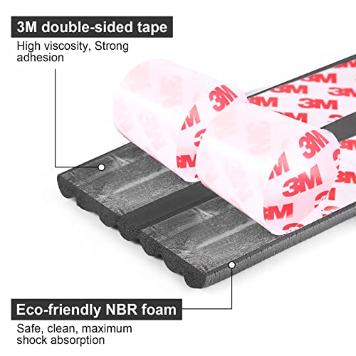 Baby Proofing Edge Protector 6.6 feet with 3M Strong Adhesive Pre-Taped, Baby Proof Padding Extra Wide Edge Safety Guards for Sharp Edges, Table, Desk- Black - color: Black- 6.6 Feet
