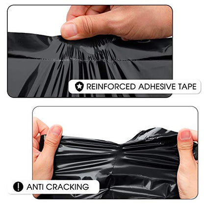 Metronic Poly Mailers 14.5x19 200Pcs Large Shipping Bags for Clothing Black - color: Black, size: 14.5x19 200PC