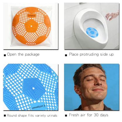 Urinal Screens Deodorizer 48 Pack, Splash-Proof Urinal Screen, Odour Control for Restrooms in Pubs, Schools, Hotels (24 Pack Ocean and 24 Pack Orange)