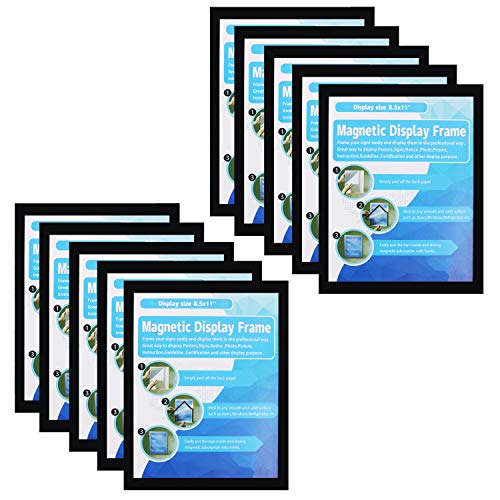 Self-Adhesive Magnetic Document Sign Holder 8.5X11'',Black,Pack of 10 - color: Black, size: 10Pack
