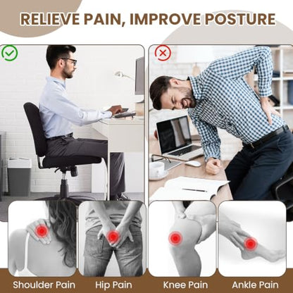 StrongTek Ergonomic Wooden Foot Stool Under Desk, 3 Angles, Non-Slip