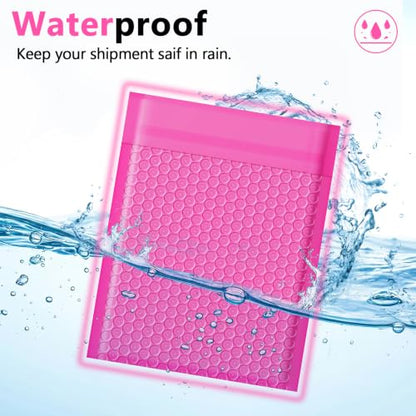Bubble Mailers 52 Pack 4x8inch Rose Poly Mailers Self-Seal Padded Envelopes Waterproof Bubble Opaque Padded Mailers Shipping Bags for Businesses to Pack and Mail Jewelry Cosmetics - size: 4x8-52pack