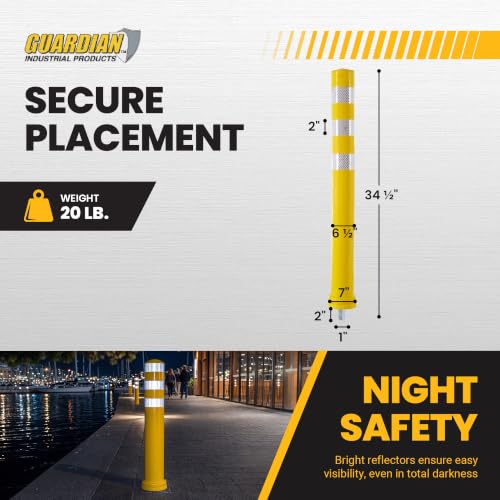 Guardian Removable Safety Bollard, 34.5” Reflective Traffic Post