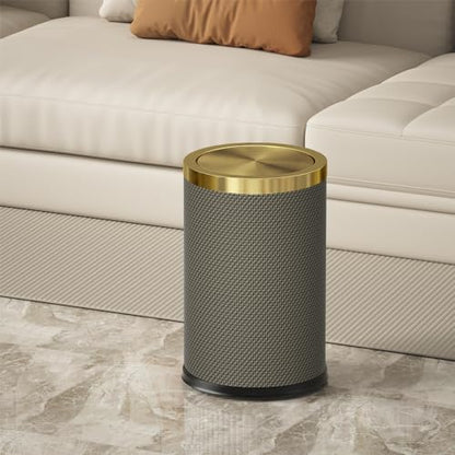 2.4 Gallon Bathroom Trash Can with Lid, Bedroom Trash can - color: 9L-Checked Grey