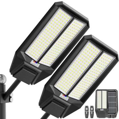 10000W Solar Street Light: Commercial Solar Lights Outdoor Waterproof 200pcs High Brightness LEDs Solar Parking Lot Lights Dusk to Dawn for Yard Garden with Motion Sensor(2 Pack) - size: XL--2 Pack