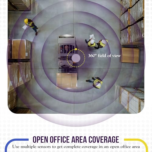 ENERLITES High Bay Ceiling Motion Sensor, Passive Infrared PIR Ceiling Sensor, 360° Field of View, 2800 Sq Ft Coverage, 120-277VAC, Neutral Wire Required, Commercial/Industrial Grade, MPC-50H, White - size: 1 Pack