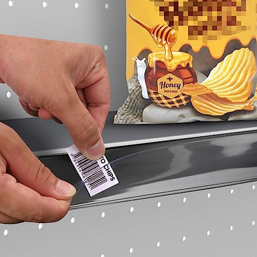 Shelf Label Strips 48" 50 Pack Self Adhesive 1.25”H Price Tag Holder Clear