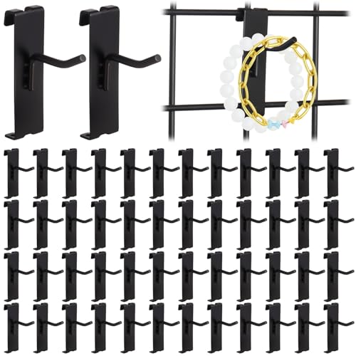 50 Pack Gridwall Hooks, 2 Inch Display Hooks for Wire Grid Wall Panels - size: 2inch-50Pcs-Black