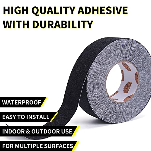 TAPEBEAR Black Grip Tape Anti Slip Traction Tape 3Inch x 60Ft - color: Black, size: 3in x 60feet