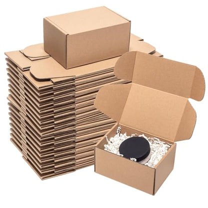 Wowxyz Shipping Boxes 6x4x3" 60 Pack Brown Corrugated Cardboard Box Mailer - size: 6x4x3"