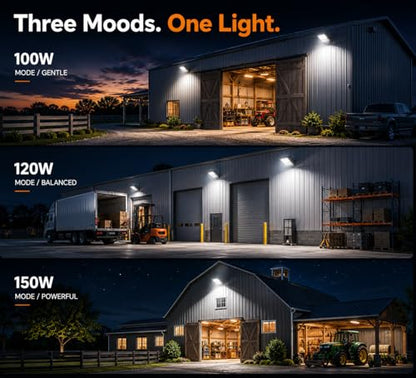 ledmo LED Parking Lot Light 100W/120W/150W, 22500LM 5000K Bright Dimmable - size: Small/150/Dimmable/Wall Mount
