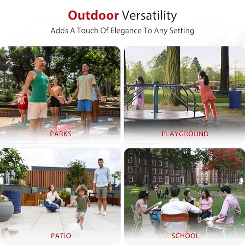 Leisure Craft 32 Gallon Commercial Outdoor Trash Can, Metal, Made in USA - color: Navy