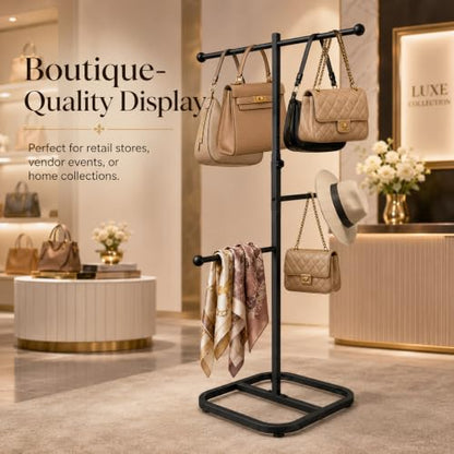 DALEMHOME Adjustable Bag Rack Stand, 37"-44.8" Heavy Duty Metal Display