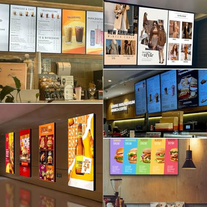 43inch Wall Mount Digital Signage, 4K 2000nits High Brightness Advertising Display, Slim Fit Frameless Digital Kiosk, CMS/Plug & Play Auto Play, 7/24 Timer Switch, Smart Split Screen Play - size: 43"+2000nits