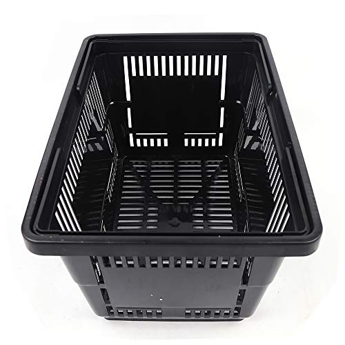 12 Pcs Shopping Baskets 20 L Plastic Shopping Baskets with Handles, Black Store Baskets Retail Baskets with Handles for Market Grocery Supplies Laundry Basket