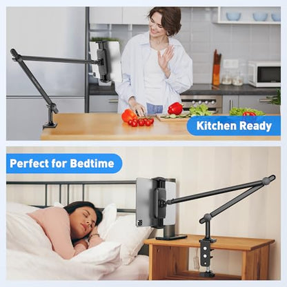 AboveTEK Retail Kiosk iPad Stand, 360 Rotating Commercial POS Tablet Stand with Aluminum iPad Holder for Desk & Bed