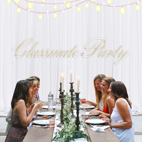 MEETSKY White Backdrop Curtains,Photo Birthday Backdrop,5ft x 10ft,2 Panels - color: White, size: 60"W x 120"L (Pack of 2)