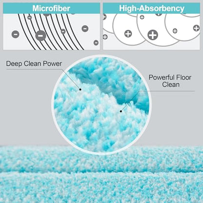 JOYMOOP 18 Inch Dust Mop for Hardwood Floors, Grey-White Heavy Duty Industrial Wet Dry Mop with Telescopic Handle and Microfiber Mop Head, Includes 5 Microfiber Pads - color: D
