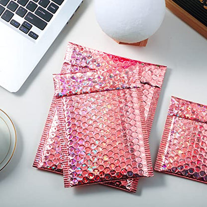 50 Pcs Bubble Mailers 3 Sizes, Bubble Shipping Envelopes, Glitter Rose Gold - color: Glitter Rose Gold
