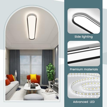 ADISUN Modern LED Ceiling Light Dimmable Linear Ceiling Light 39.4in Semi Flush Mount Long Lights with Remote Control and Side Lighting for Living Room Kitchen Dining Room, 2 Pack(65W) - color: Black-2Pack, size: 39 Inch