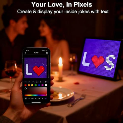 32x32 Programmable LED Pixel Screen, Digital Alarm Clock Matrix Panel, Pixel Light Art Display with APP Control, DIY Graffiti Animation Message Board Gift for Gamers Men&Women, Him/Her, Boys & Girls - size: 32*32