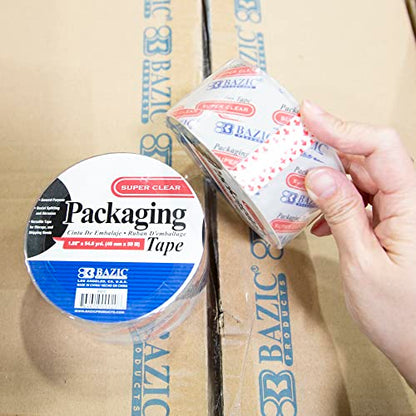 BAZIC PRODUCTS Heavy Duty Clear Packaging Tape, 1.88 in x 54.6 yd, 36-Case - size: 36-Pack
