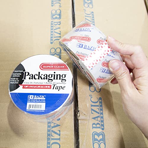 BAZIC PRODUCTS Heavy Duty Clear Packaging Tape, 1.88 in x 54.6 yd, 2-Pack - size: 2-Pack
