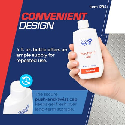 Dynarex XeroBurn Burn Gel with 2% Lidocaine - First Aid Essential for Minor Burns, Sunburns, and Insect Bites - 4 fl. oz. Bottles - 24 per Case