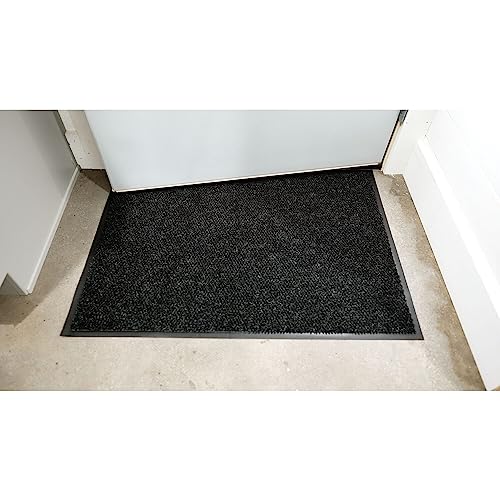 Notrax-136S0034 Carpeted Entrance Mat, Charcoal, 3ft.x4ft. - color: Charcoal, size: 4" x 3" (Rectangular)