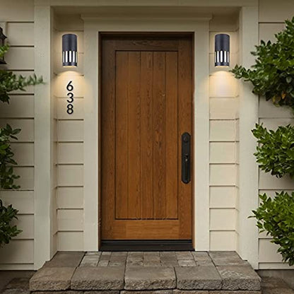 Dusk to Dawn Outdoor Wall Light Fixture, Waterproof Exterior Lights - color: Cylinder (Black B - Dusk to Dawn)