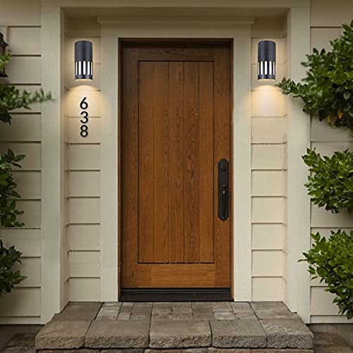 Outdoor Wall Sconce, Waterproof Exterior Lighting Fixture - color: Cylinder (Black B)