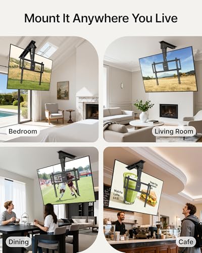 monTEK Motorized Ceiling TV Mount for 43-86 Inch TVs, Holds up to 121 lb - size: 43-86 Inch