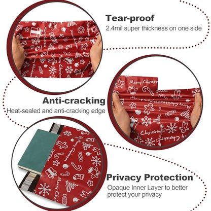 JinRuiKJ 6x9 Christmas Poly Mailers 100 Pack - color: Merry Christmas, size: 6x9'' - 100 Pack