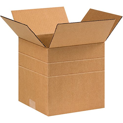 Partners Brand PMD999 Multi-Depth Corrugated Boxes, 9"L x 9"W x 9"H, Kraft (Pack of 25)