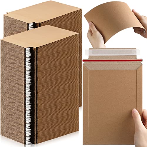 Fainne 400 Pieces 6x8 Rigid Photo Mailers, Cardboard Keep Flat