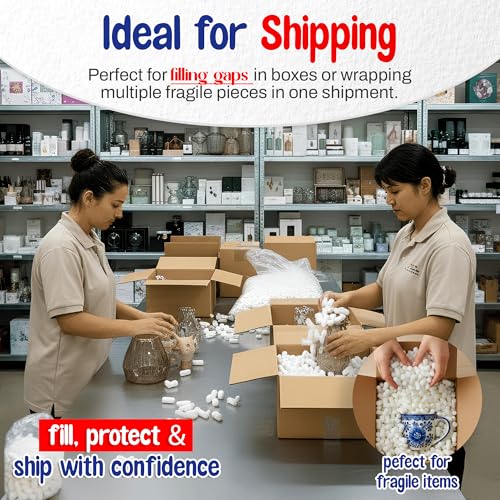 MT Products Off-White Packing Peanuts, Approximately 1 Cubic Foot