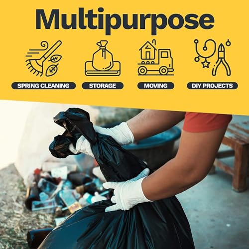 ToughBag 33 Gallon Heavy Duty Trash Bags, 50 Count, Black, 3 Mil - size: 50 Count (Pack of 1)