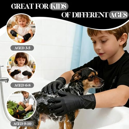 Kids Disposable Gloves, 5-Mil Safe Black Nitrile, XS, 50Ct - color: Black of 50pcs, size: X-Small
