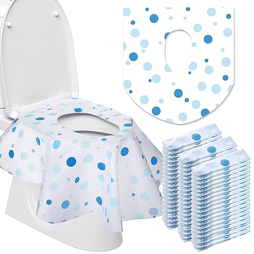 50 Packs Extra Large Disposable Toilet Seat Covers for Kids Adult, Dot