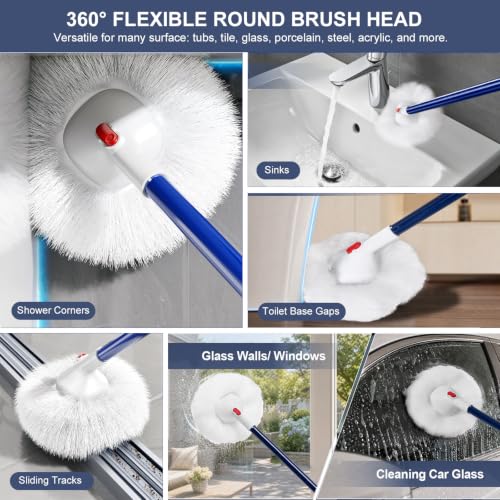 Shower and Tub Scrubber Brush - Non-Scratch Cleaning Brush for Bathtub Sink